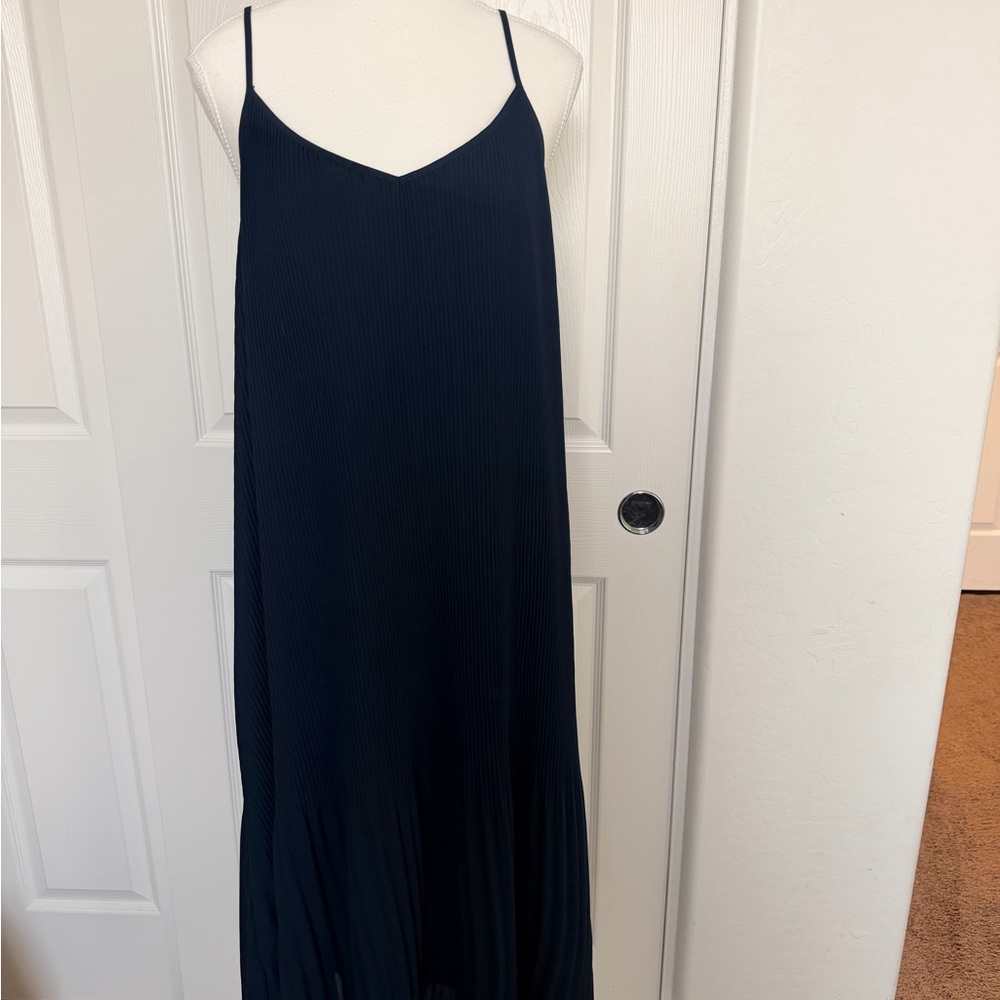 A&F Navy Pleated Midi Dress